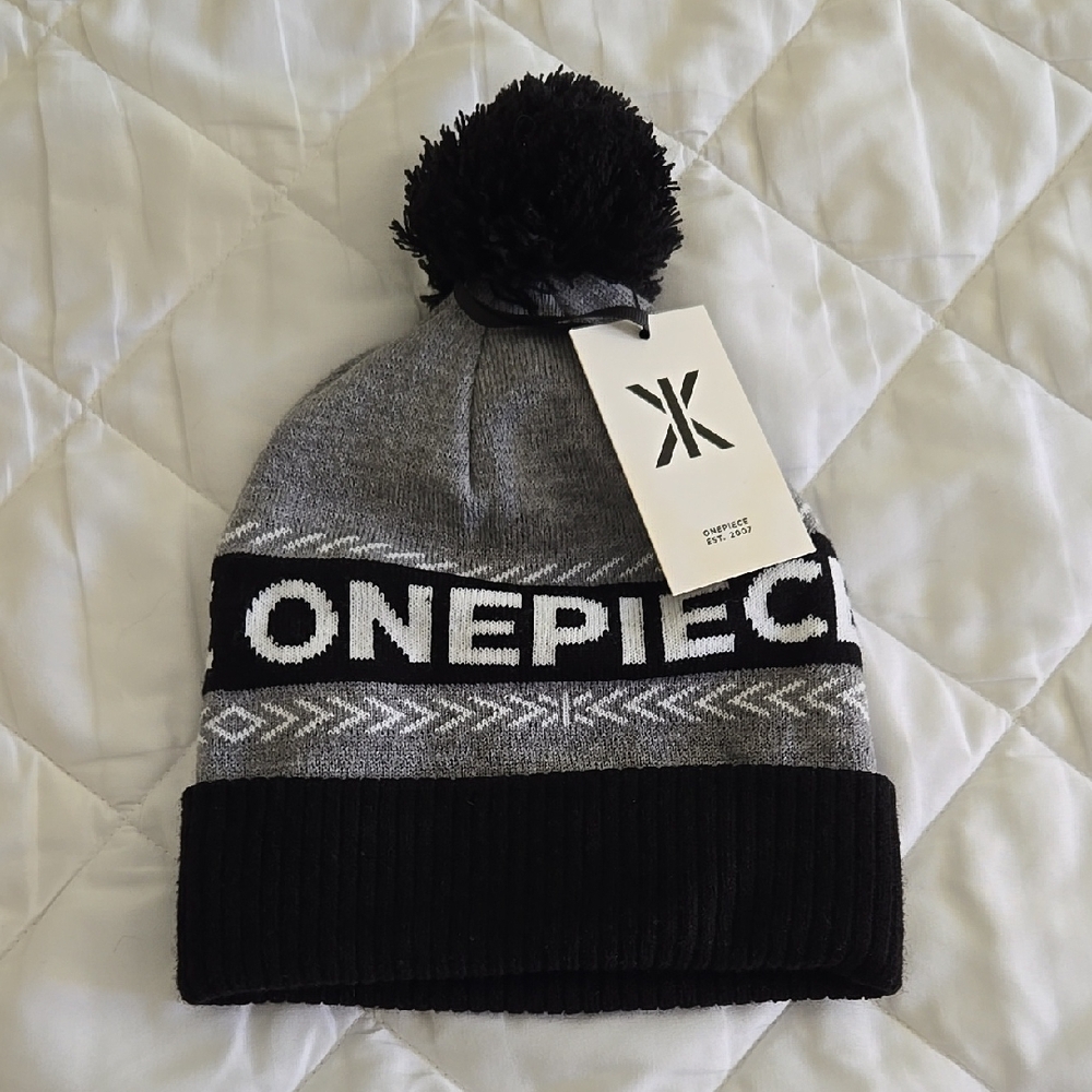 Onepiece Gray and Black Knit Beanie